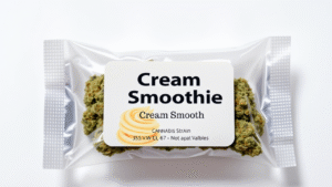cream smoothie strain inside a plastic bag