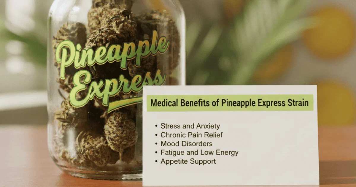 Infographic titled "Pineapple Express" highlighting its health benefits and uses in wellness and nutrition.