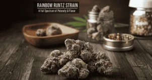 Review of the Rainbow runtz cannabis strain, highlighting its effects, flavor profile, and overall user experience.