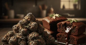 showcasing the combination of cannabis bud with brownie flavor as a brownie scout strain.