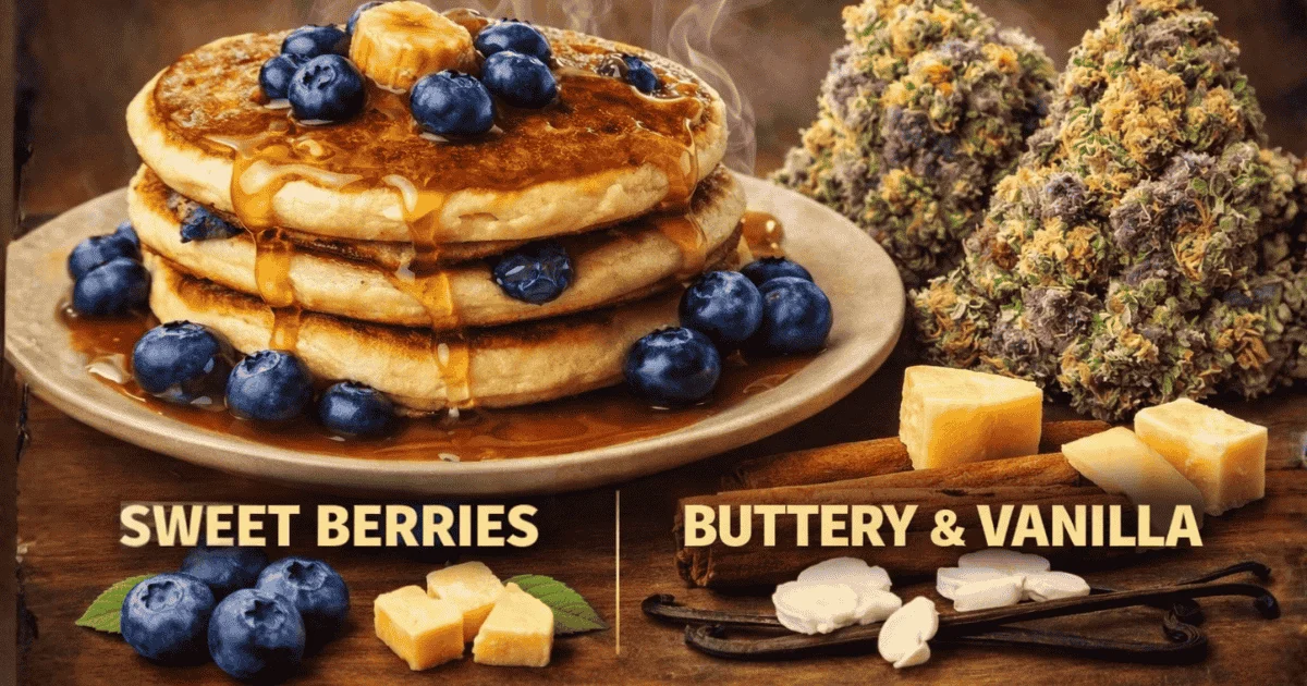 flavour profile of blueberry pancakes dessert strain